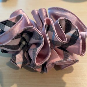 Pink checkered plaid pony tie OS NEW